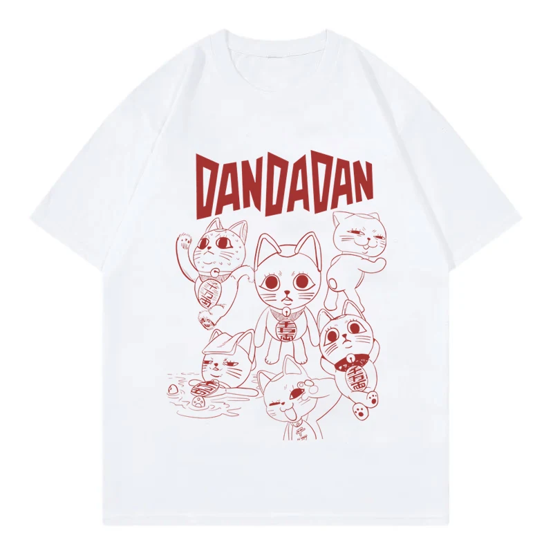 Dandadan Cat Anime Cute Funny Manga T-Shirt for Women Men Turbo Granny Unisex Tee Shirts Kawaii Graphic T Shirts Cotton Tshirts