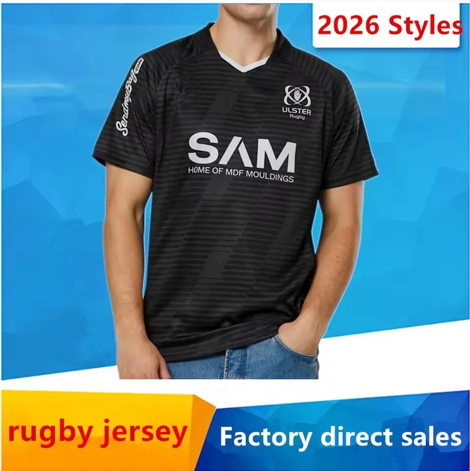 المبيعات الساخنة 2026 ULSTER الرجبي جيرسي الترفيه تي شيرت رياضي قميص الرجبي #1