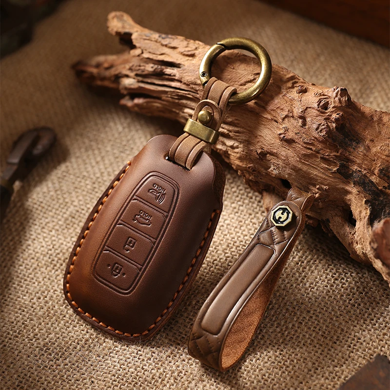 Funda para llave de coche con 3/4/5 botones, llavero para Hyundai I30, Ix35, KONA, Encino, Solaris, Azera, Grandeur, Ig, Accent, Santa Fe, empalizada