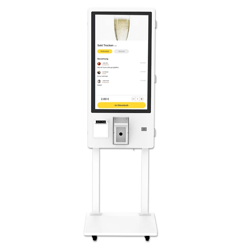 

32 Inch Payment Kiosk Android/Win Touch Self Service Order Kiosk In Restaurant Pos Systems Machines With QR Code Scanner