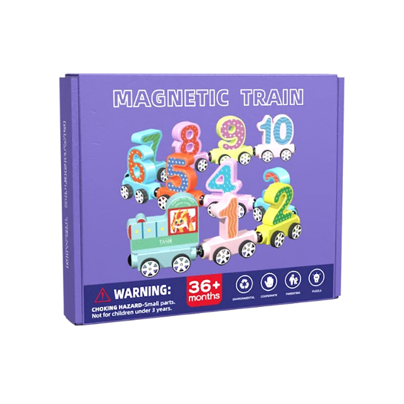 11 stks/sets Magnetische Digitale Trein Kleurrijke Cognitie Houten Speelgoed Leren Auto Montessori Kindermontage Educatief Speelgoed