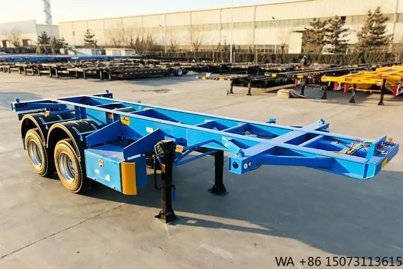 2/3 Axles Semi Trailer Cheap 40-45 Ton Payload 20/40 Feet Port Container Chassis Skeleton
