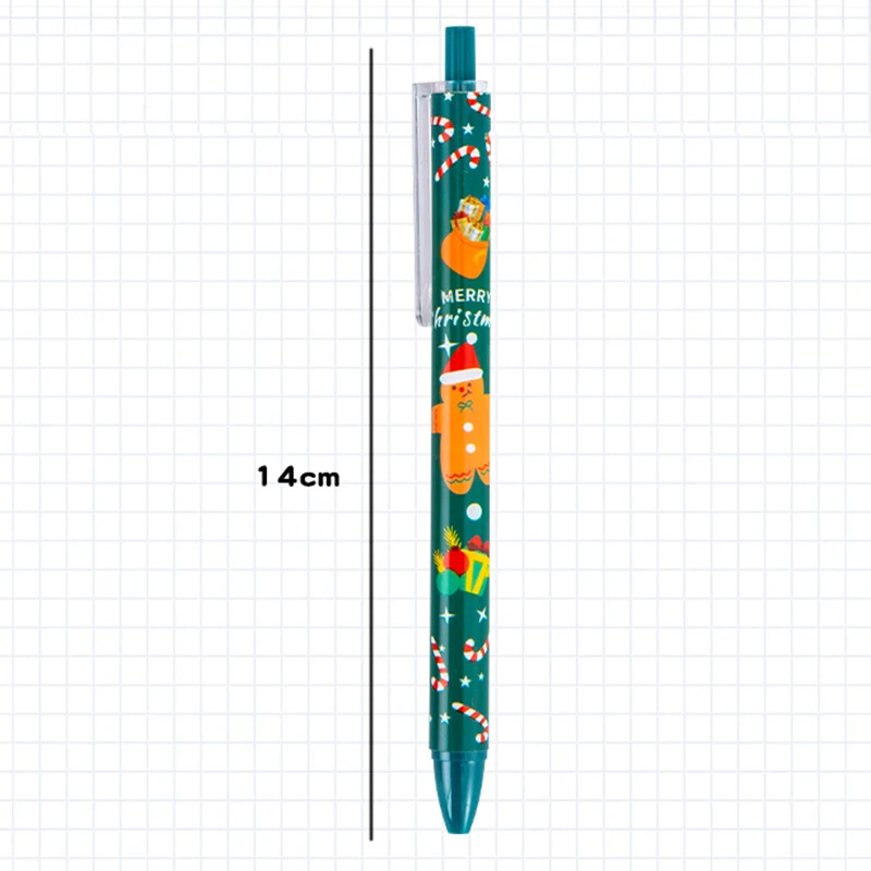 Stylos de signature College de dessin animé de Noël, stylos de pressage créatifs, fournitures scolaires, papeterie pour étudiants, père Noël, melon al, 10 pièces