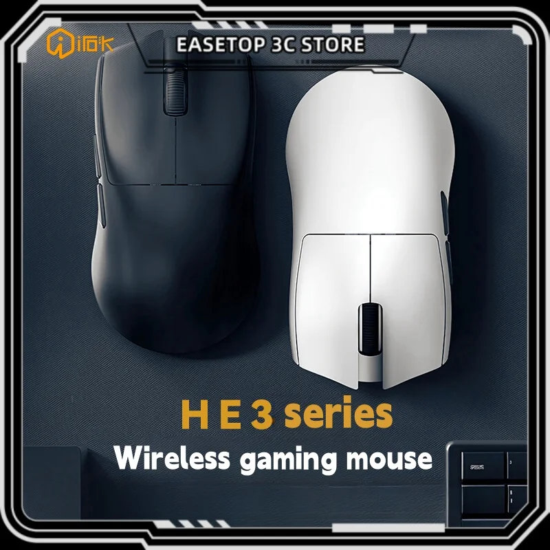 Irok He3 Pro Wireless Gaming Mouse Bluetooth 2.4g Tri-Mode Paw3395 Nordic52840 Lightweight Interchangeable E-Sports Office Mouse