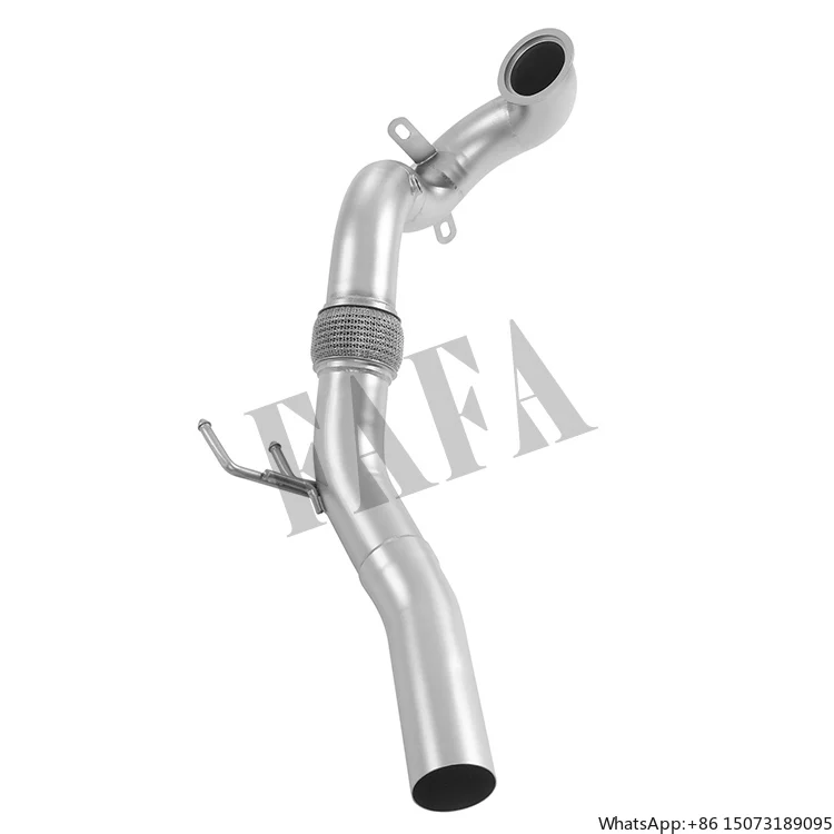 

For 7.5R 2018 Stainless Steel High Flow Through Head Segment Downpipe Boost Performance No Cat Exhaust Pipe