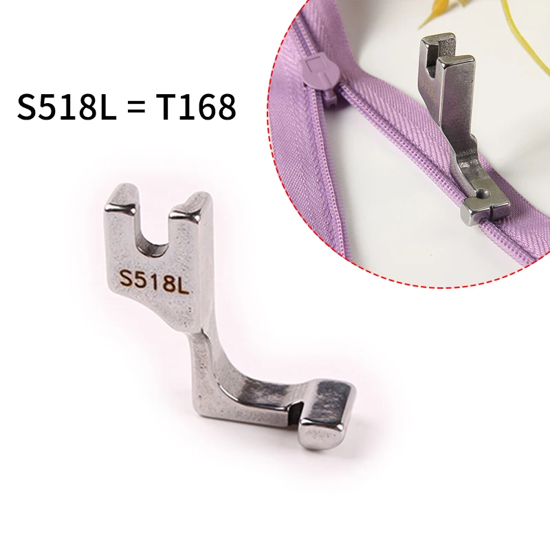 

10pcs T168 S518L Invisible Zipper Foot Metal Steel Foot for Juki Brother Siruba Sunstar Jack Lockstitch Industrial Sewing Parts