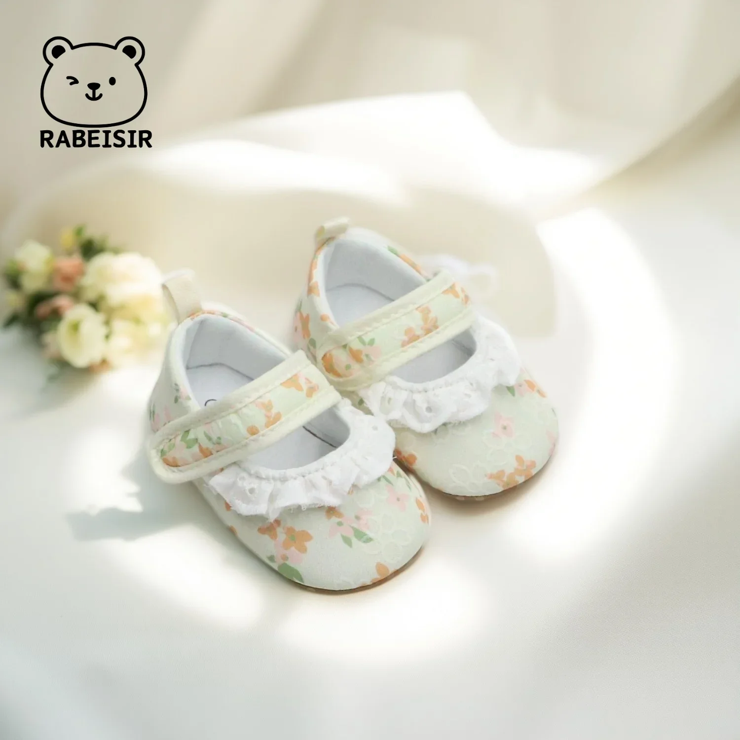 

Baby Girl Princess Shoes Birthday Shoes 0-18 Months Baby Toddler Shoes Pre-Step Shoes Lace Edge Sweet and Versatile