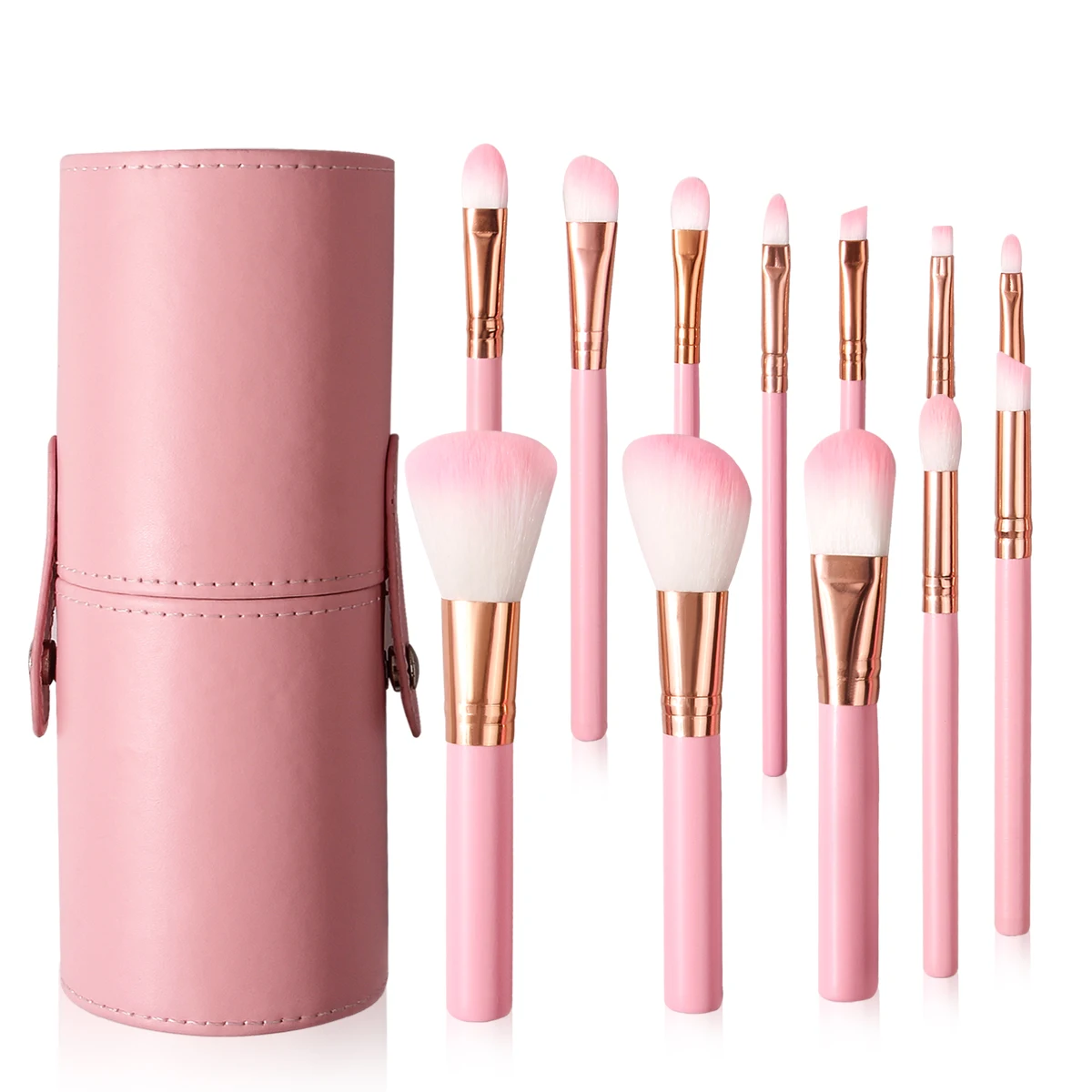 Juego de brochas de maquillaje multifuncionales de 12 Uds + 1 cubo de almacenamiento cubierto de gran capacidad, herramientas de belleza profesionales para principiantes