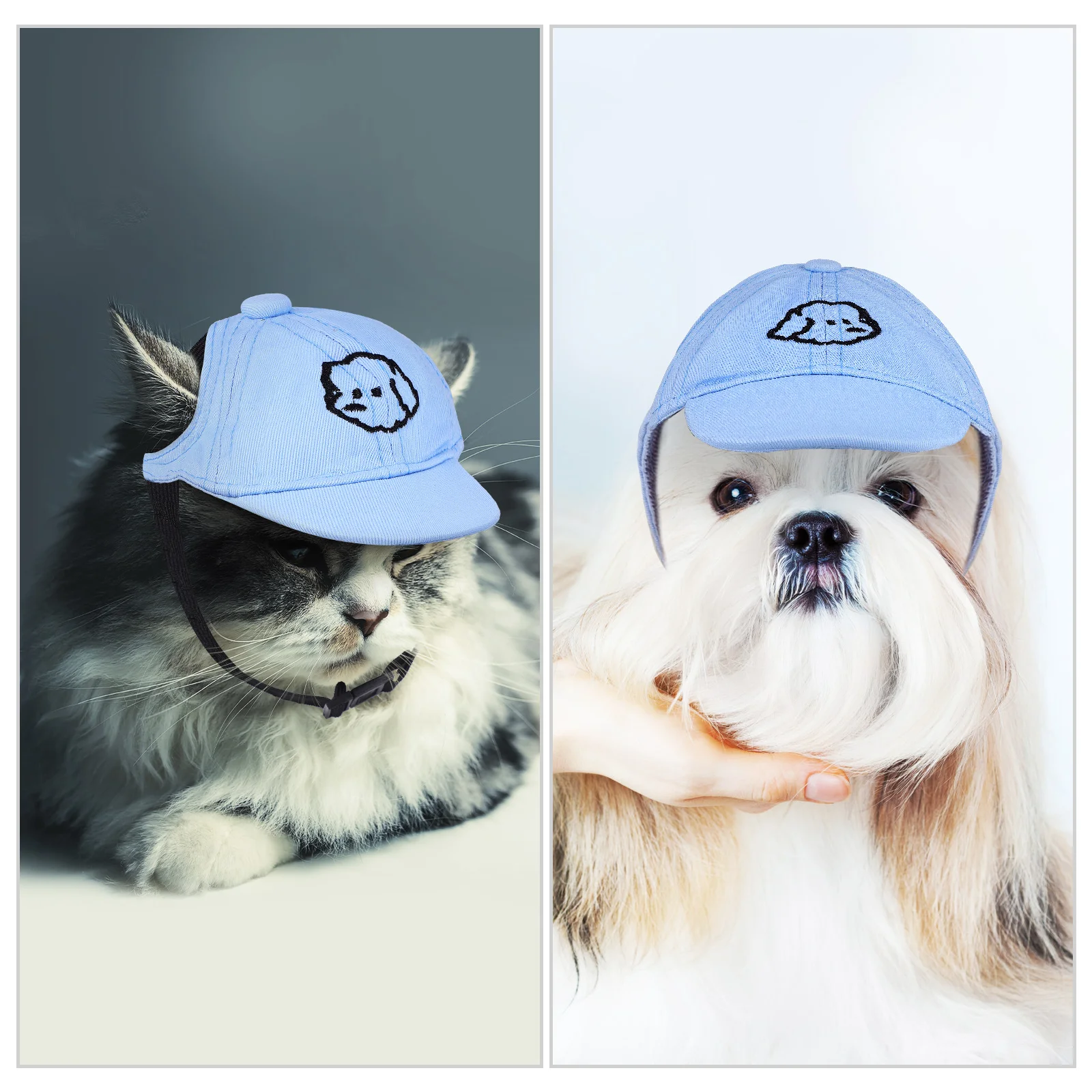 

Pet Sun Hat Dog Hats Baseball Cap Cotton Ear Holes Adjustable Summer Winter Puppy Cool Material Outdoor Walking