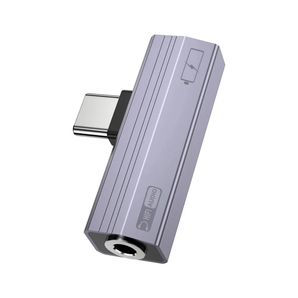 2-in-1 USB-C-Kopfhöreradapter Typ C zu 3,5-mm-Klinkenstecker Audio-Konverter 100W/10W Typ-C-OTG-Adapter für iPhone 15 16 Samsung Xiaomi