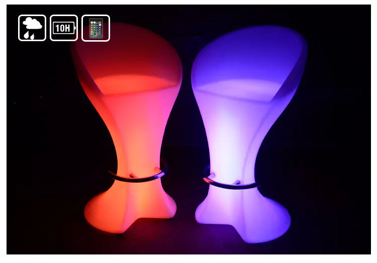 LED Bar Chair Cocktail Table Luminous Chair RGB Colorful Nightclub Bar Chair Waterproof Charging