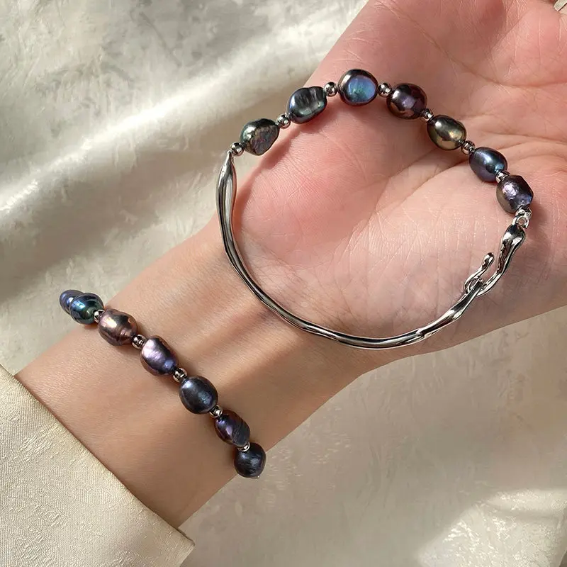 100% Natürliche Barocke Süßwasserperle 14K Goldgefüllter Damen-Armreif Schmuck Frauen Geburtstagsgeschenke 2027 Neuer Stil – Detail 4
