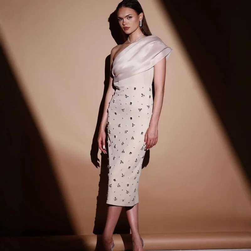 

Европейская и американская новая мода асимметричное легкое роскошное облегающее элегантное облегающее бандажное вечернее платье без рукавов