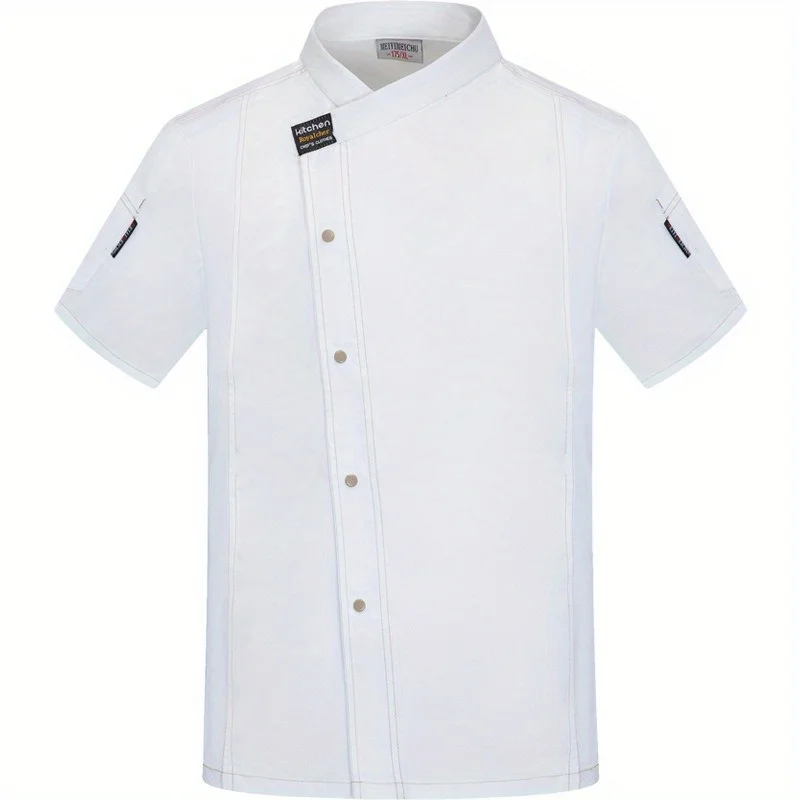 Chef Work Clothes in Big Hotel Short-sleeved Men's Fashionable Breathable Chinese Restaurant Baking Cake Kitchen Chef's Clothes