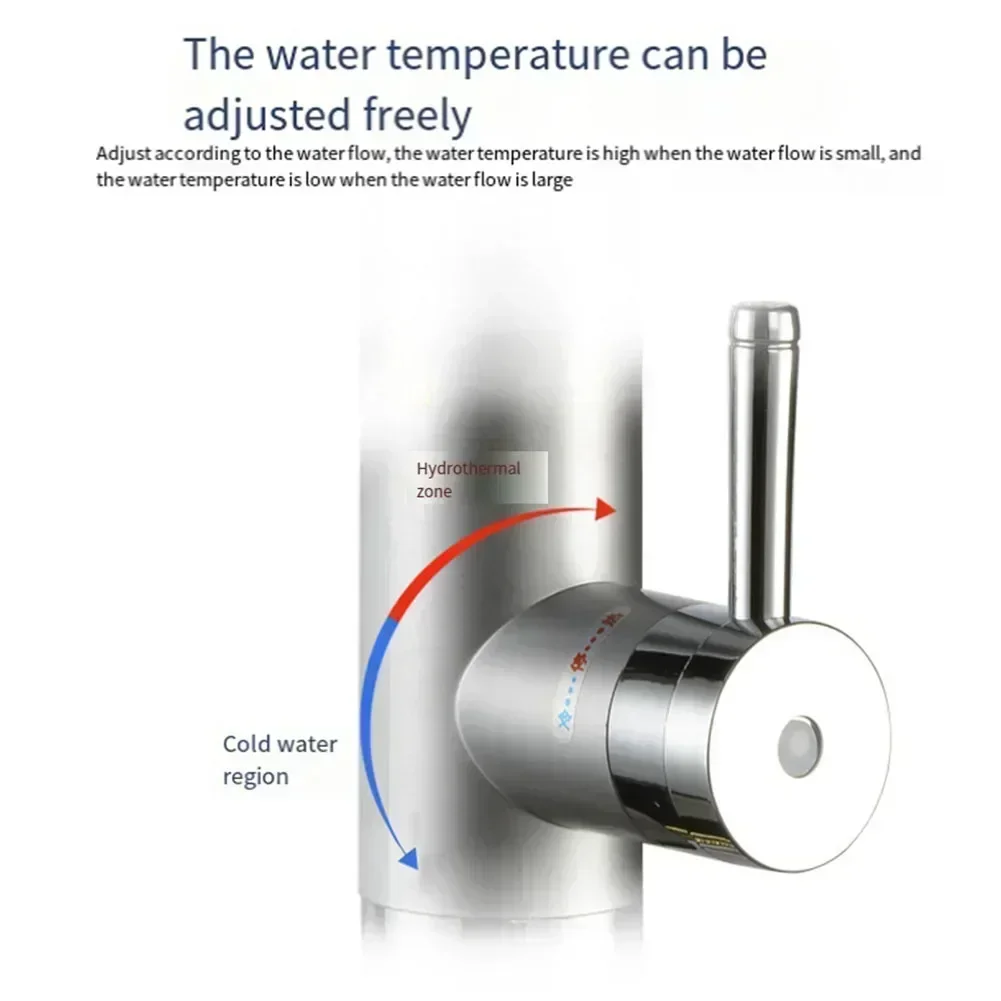 Imagem -05 - Torneira de Água Instantânea Torneira Quente Elétrica 3000w ° Banheiro Cozinha com Temperatura Ajustável Rotativa Instantânea