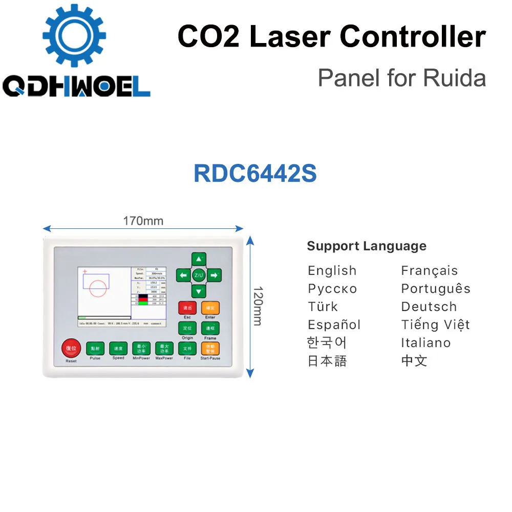 Imagem -04 - Painel do Controlador do Laser do Co2 para a Máquina de Corte Exposição do Cnc Controlador de Ruida Rdc6445g Rdc6442s Rdc6432g Rdc6332g Rdlc320-a