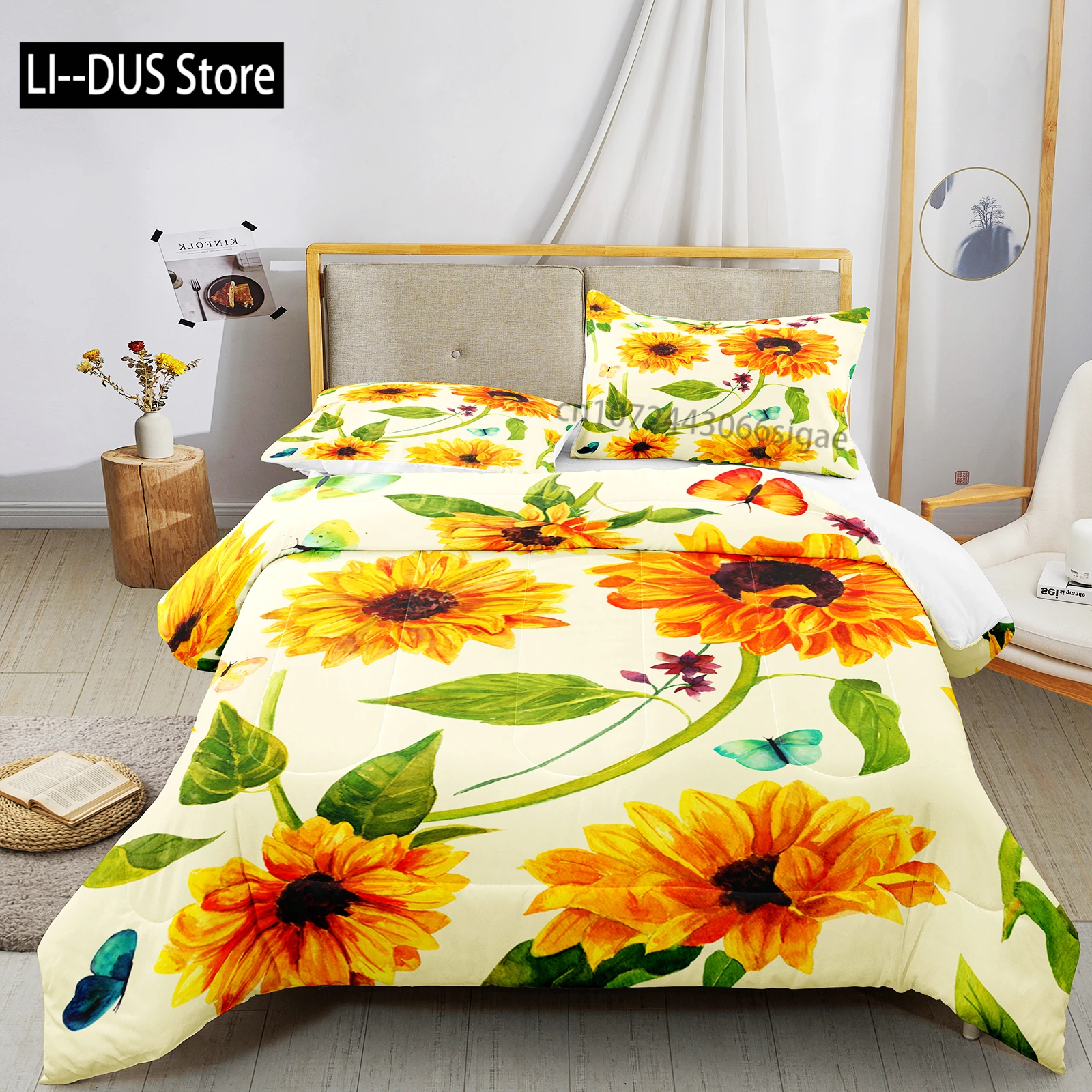 

Dream Sun Flowers Bedding Set Duvet Cover Set 3d Bedding Set Digital Printing Bed Linen Queen Size Bedding Set Fashion Design