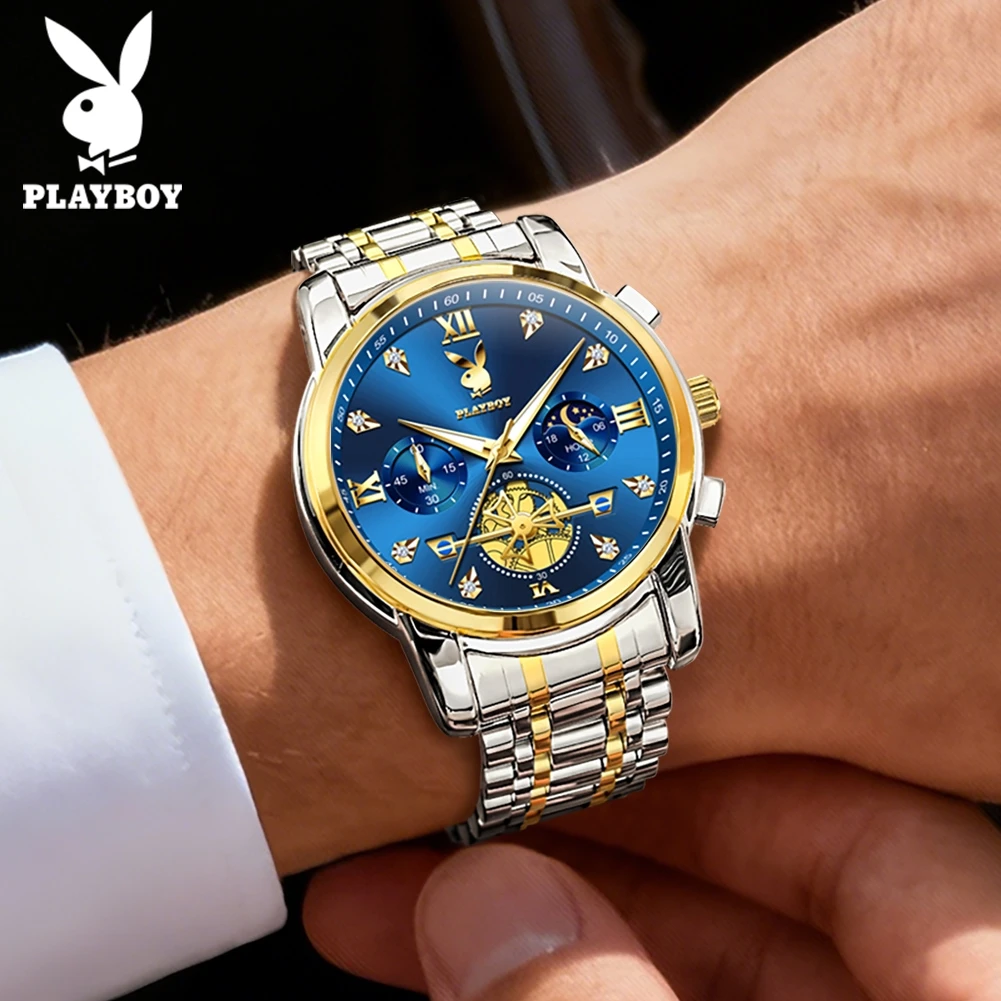Men's Authentic Multifunctional Quartz Watch by Playboy
