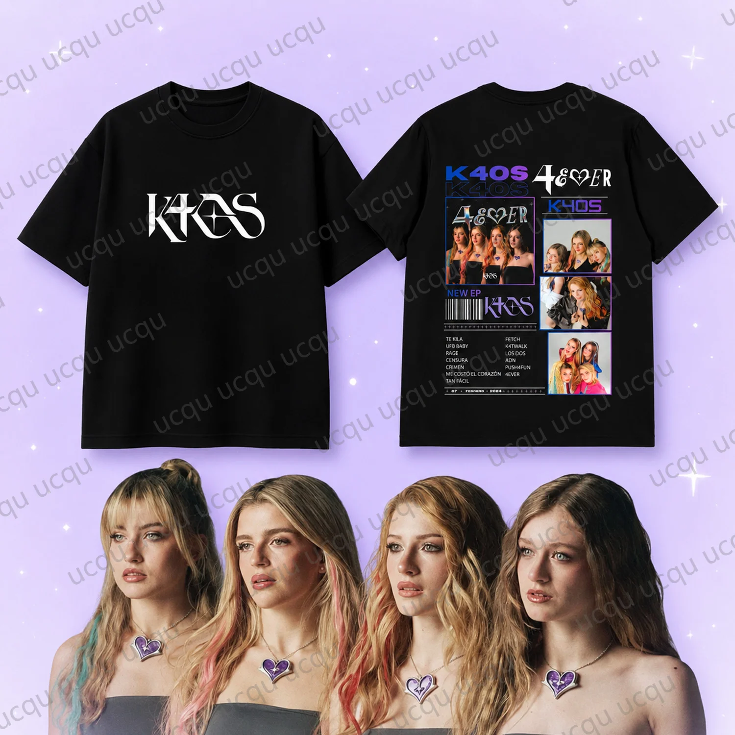 2026 New Summer Unisex K4OS 4ever Fan T Shirt New EP Graphic Back Print Short Sleeve Pop Music Concert Merch For Adult/Kids Tee