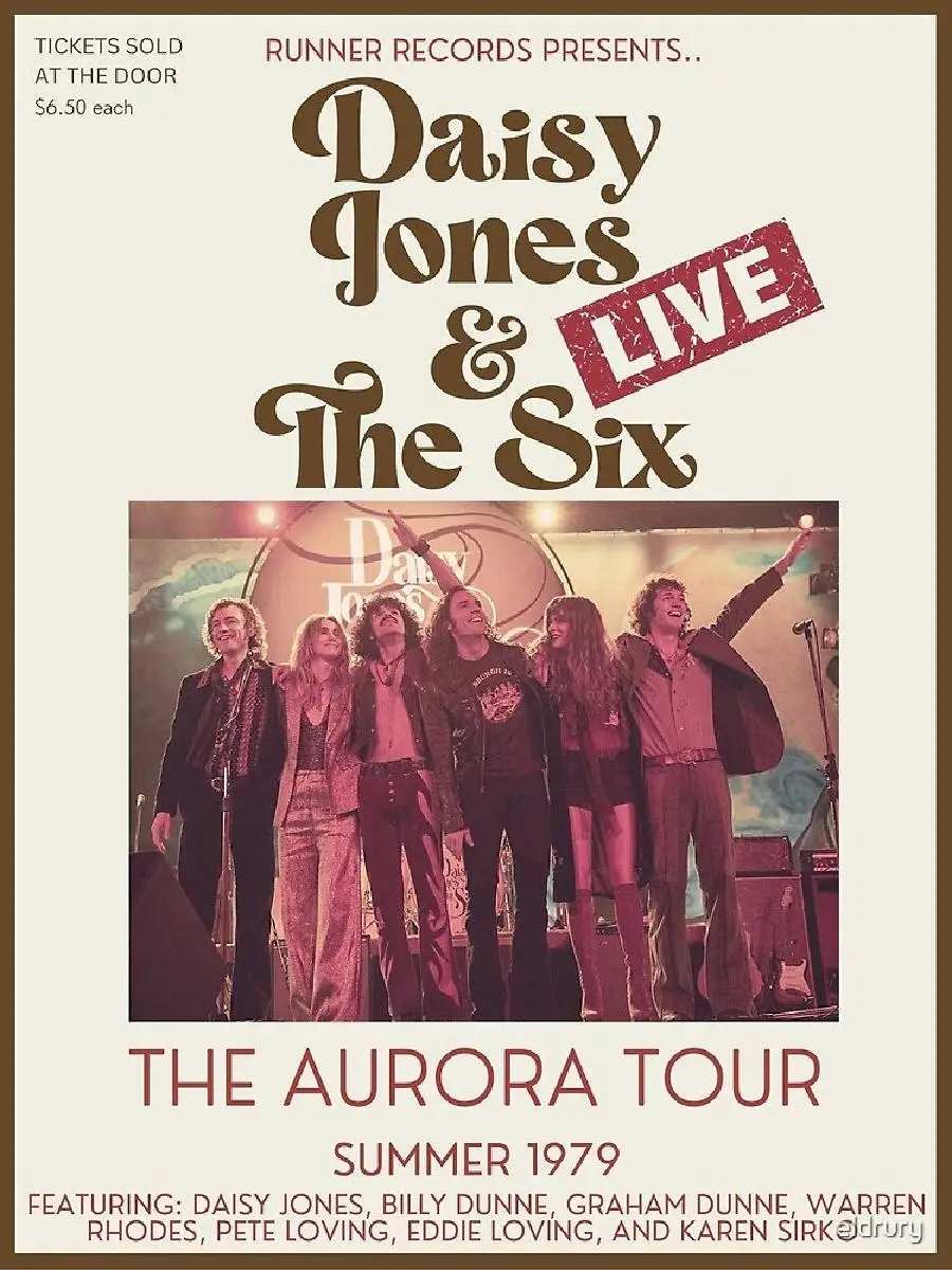 Daisy Jones & The Six Aurora World Tour 2023 Poster, TV Series Inspired Canvas Wall Art for Home Decor