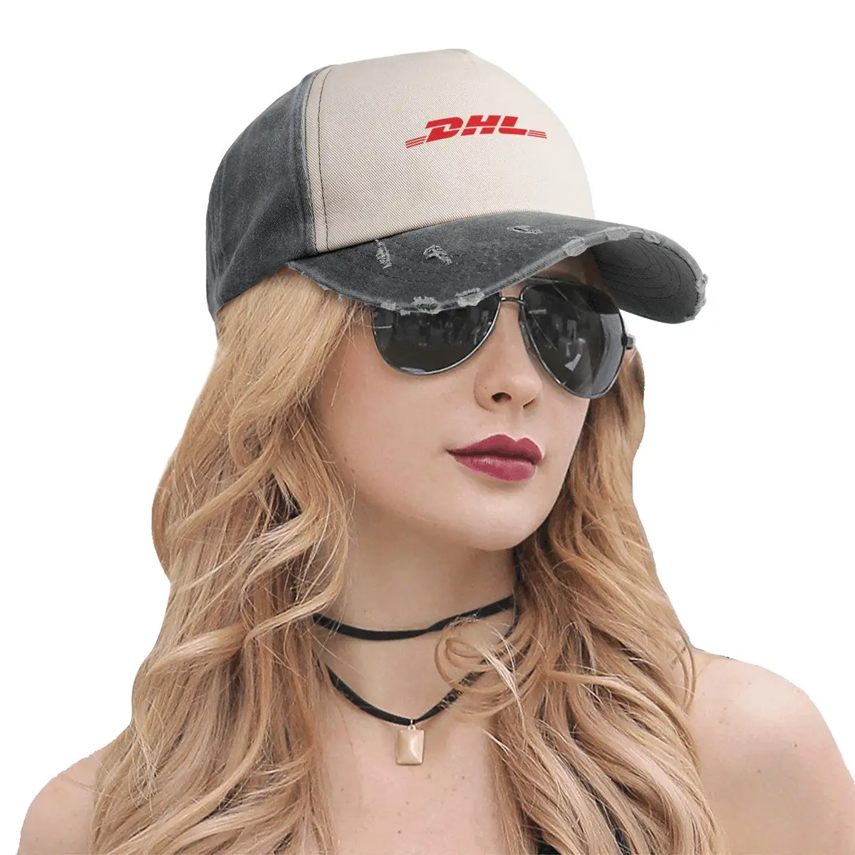 DHL Express-gorras de béisbol de algodón para exteriores, sombrero informal ajustable, protector solar