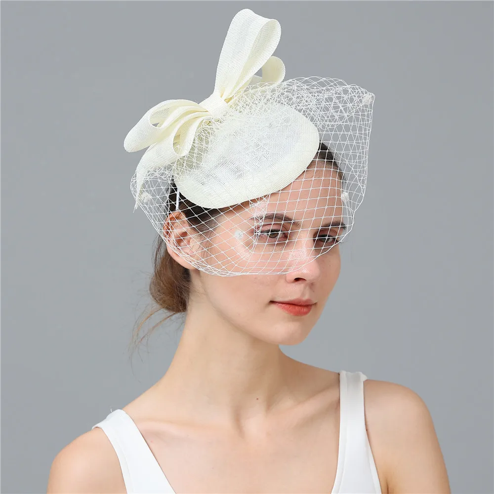 Grün Fascinator Hut Derby Veranstaltung Hochzeit Schleier Sinamay Mode Headwear Partei Kirche Kopfschmuck Mode Feder Haar Zubehör – Detail 7