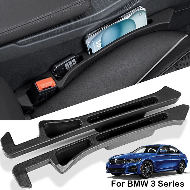 2x Car Seat Gap Filler Crevice Organizer Storage Plug For BMW 3 Series E36 E46 E90 E91 E92 E93 F30 F31 F34 F35 G20 G21 G28 M3 i3