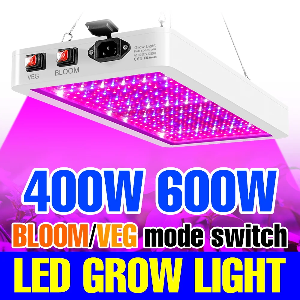 

600W LED Full Spectrum Grow Lights Full Spectrum Hydroponics Plant Cultivation Lamp UV IR Greenhouse Tent Fruit Vegetables 400W