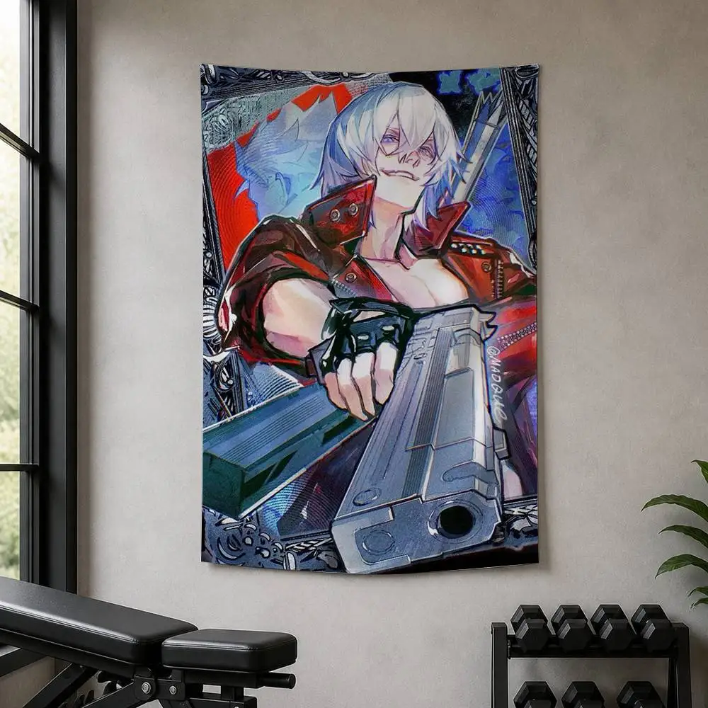 D-Dante D-Devil May Cry 5 Decorative Hanging Flag with Grommets for Garage Bedroom Dorm Wall Decor