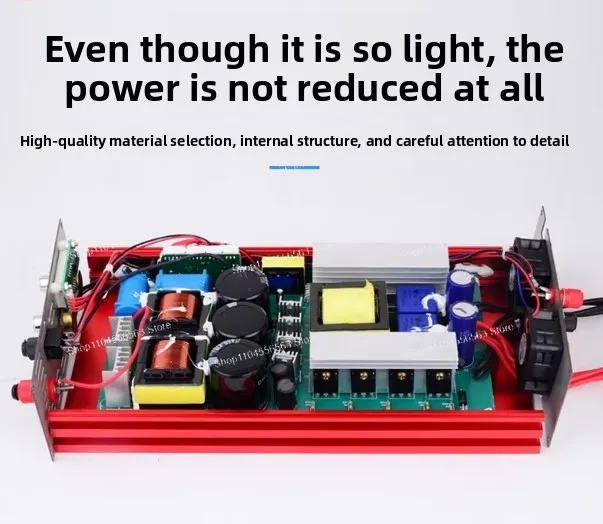 Digital Power Inverter 1600G 1800W 12V DC to 110/220V AC with High-Efficiency Transformer for Car Home Emergency