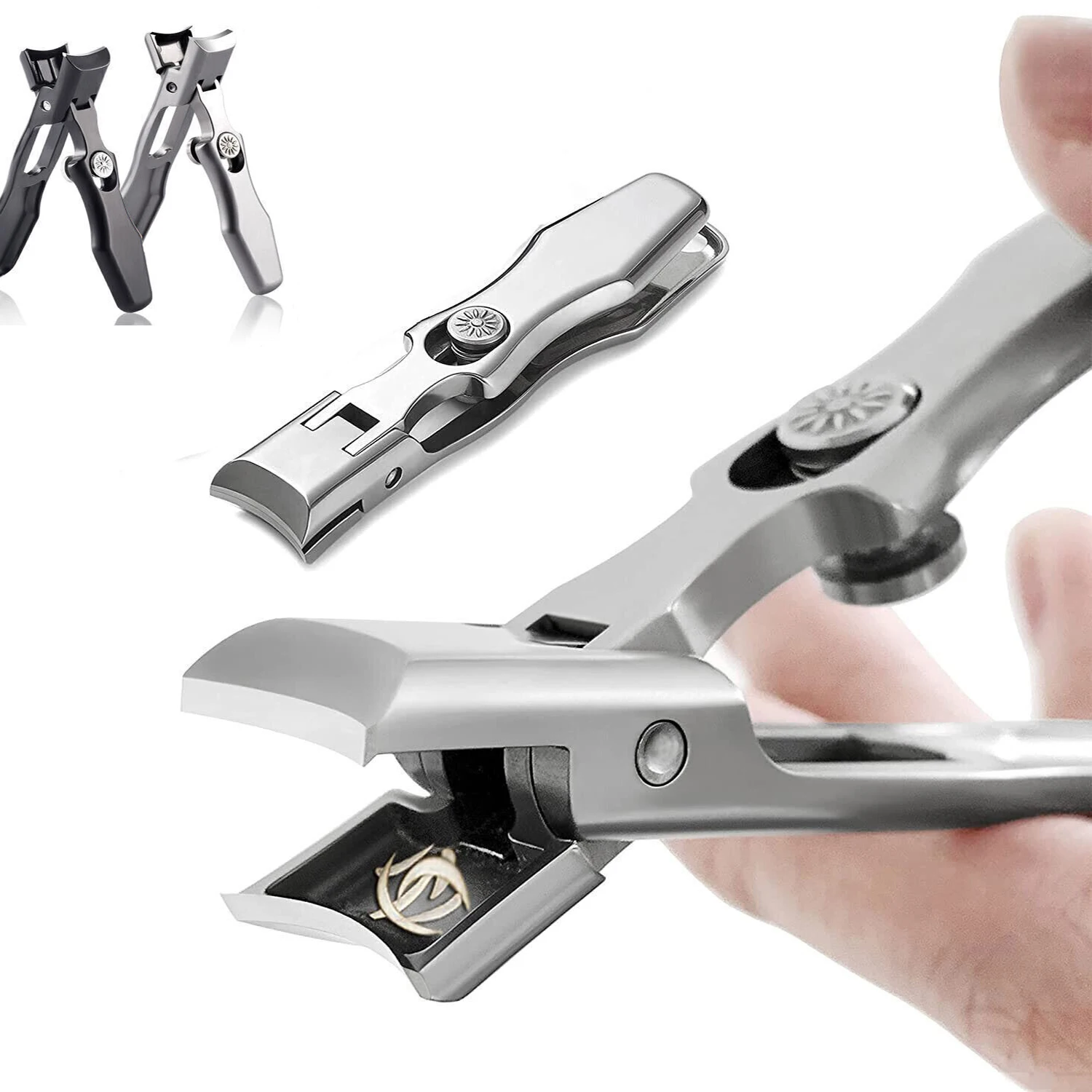 

Кусачки для ногтей с большим открытием из нержавеющей стали, бытовые инструменты для ухода за ногтями с защитой от брызг для женщин, наклонные и плоские кусачки для ногтей