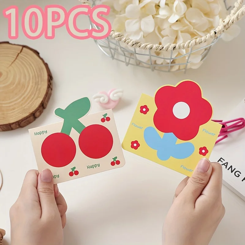 ​10Pcs Cartoon Greeting Card Multifunctional Greeting Card Party Holiday Gift Decoration Greeting Card Happy Birthday Card