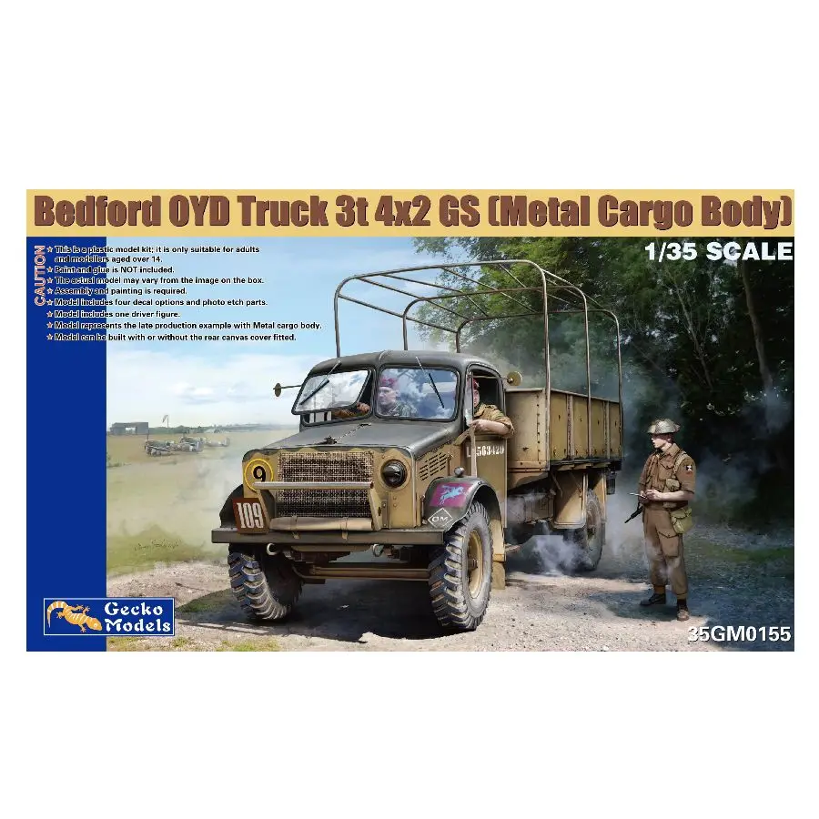 Gecko 35GM0155 1/35 Bedford OYD Truck 3t 4x2 GS (Metal Cargo Body)Model Kit