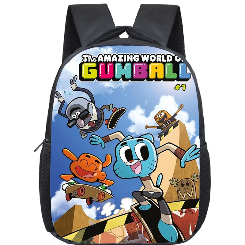 Lightweight The Amazing World Of Gumball Print Backpack For Preschool Boys And Girls Kindergarten Bags Orthopedic Kids Bookbag