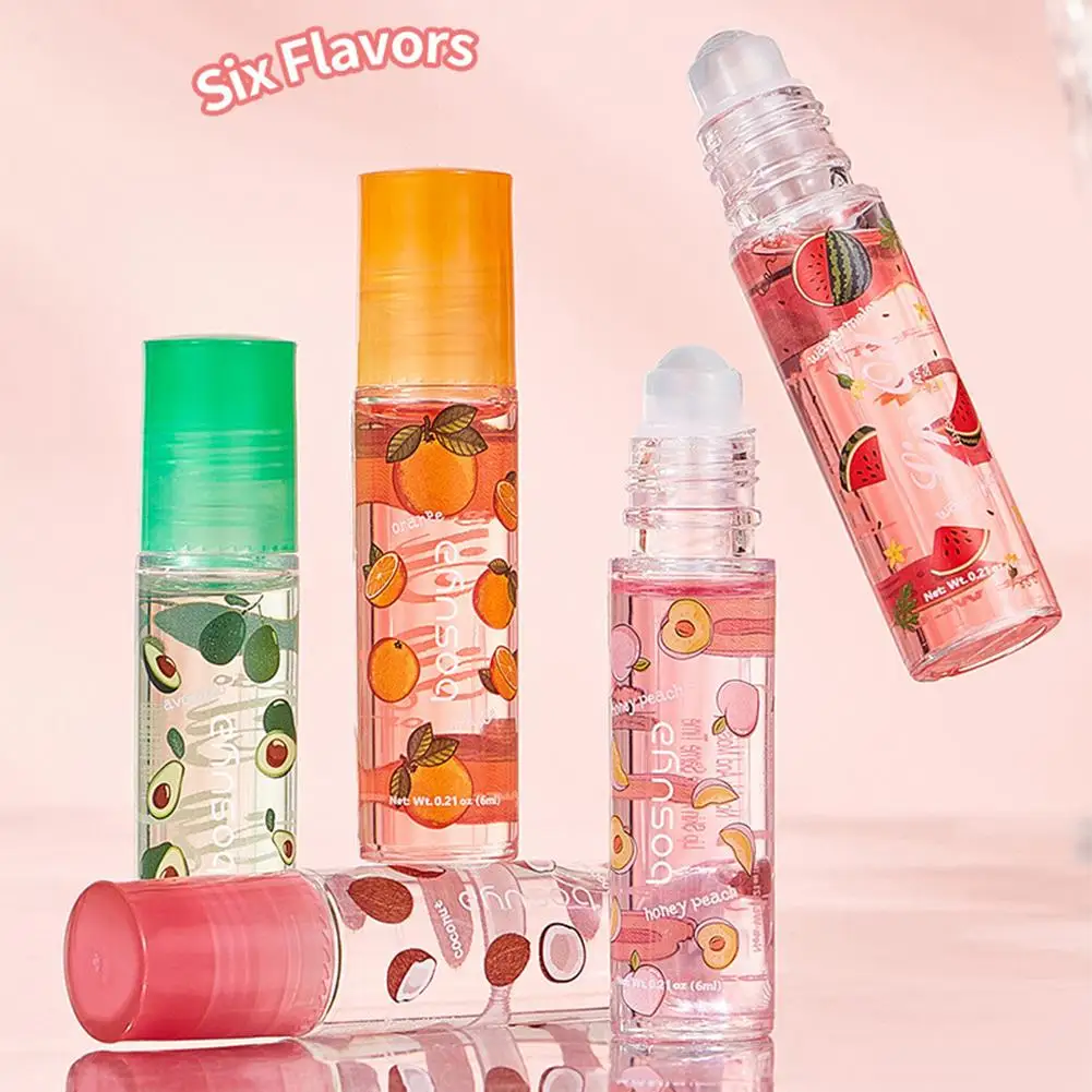 6PCS Roll-On Lip Oil Set - Hydrating, Nourishing & Repairing for Dry, Chapped Lips,women lip care products