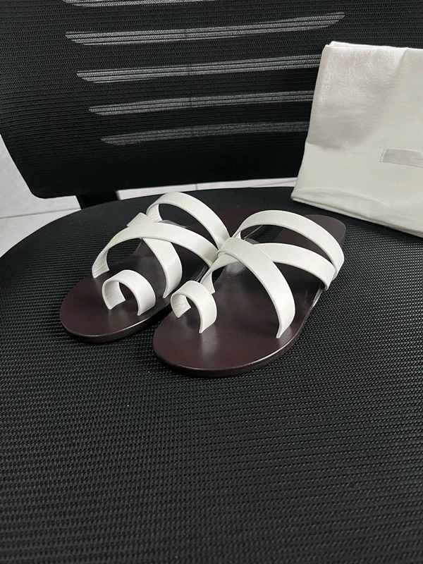 Withered Summer Flip-Flop Shoes Women Nordic Minimalism Genuine Slippers Shoes Leather Flat Shoes Casual Vintage