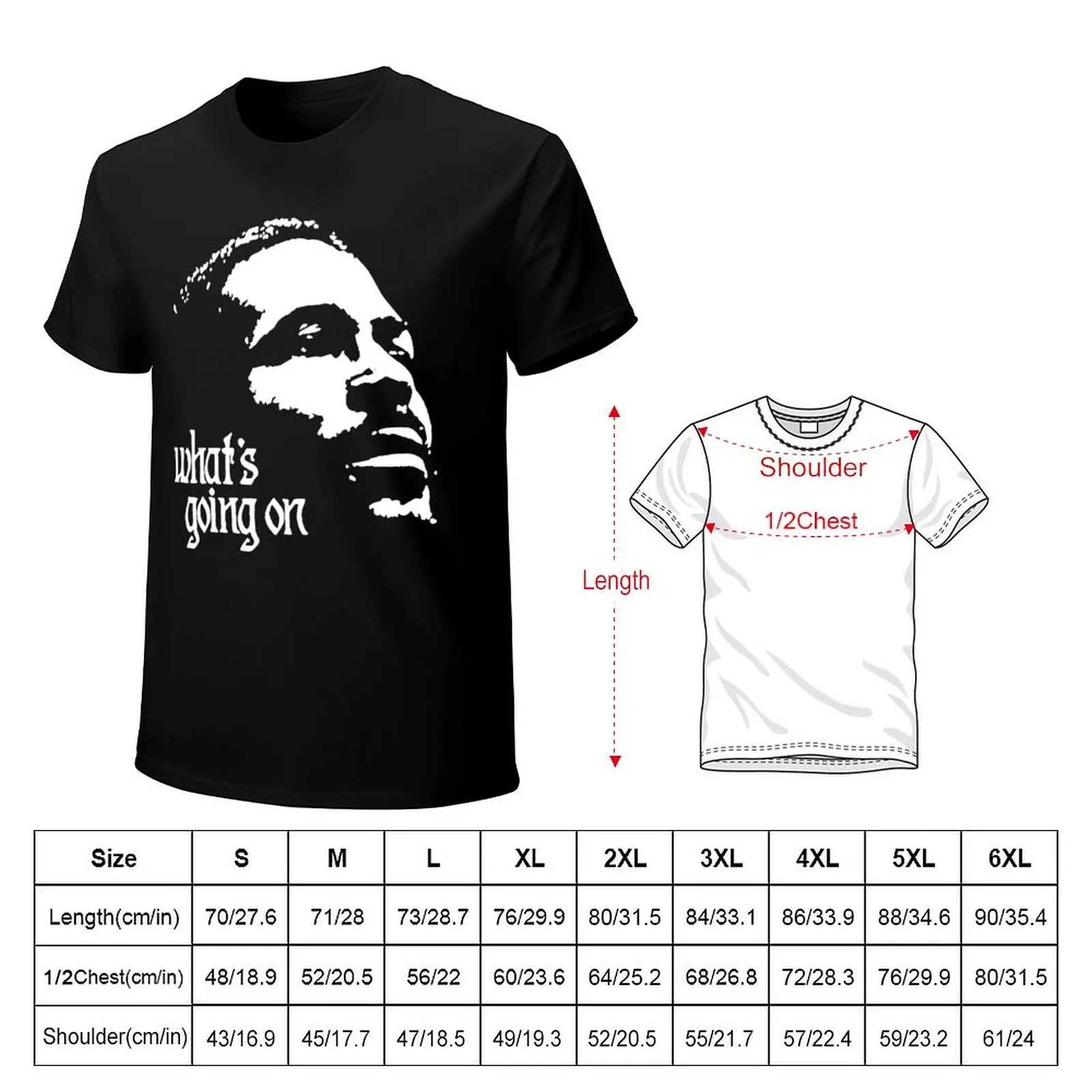 Gift Idea Marvin Gaye Whats going On T-Shirt Stain Resistant Casual Tee