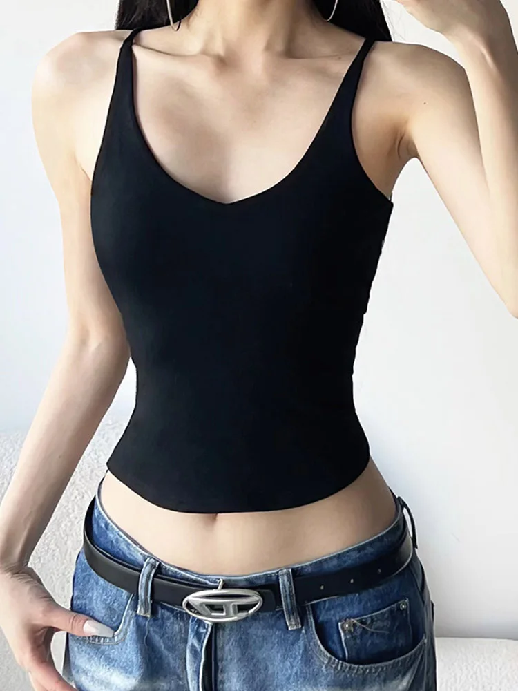 Sexy Bandage Backless Cropped Top Sleeveless Skinny Hollow Out Tank Tops Women Summer Gothic Black Tees y2k Harajuku Lady