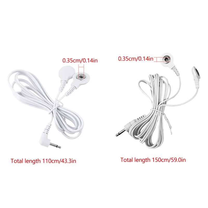 2 Way Machine Massager Button Cable Electrode Electrode PadsStandard Connection Massage For TENS Unit Lead Wires Cables