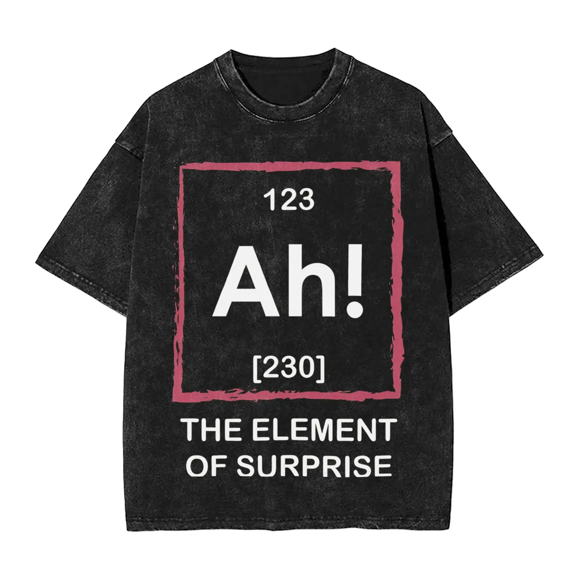 Ah! The element of surprise! Vintage Washed T-Shirts Chemist Quote  Creative Pure Cotton Tees Round Neck Short Sleeve T Shirts