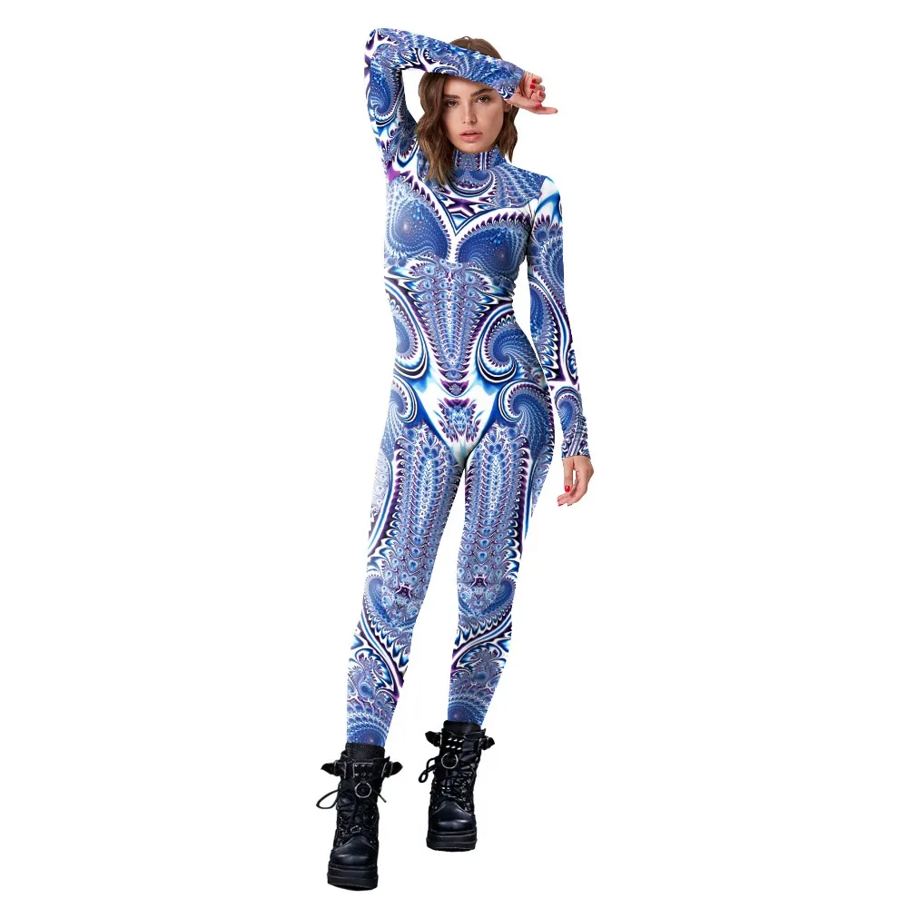 Polygonal Mechanical Series Bodysuit Halloween Holiday Suit Carnival Party Coverall Stretchy Jumpsuit Role Play Costume