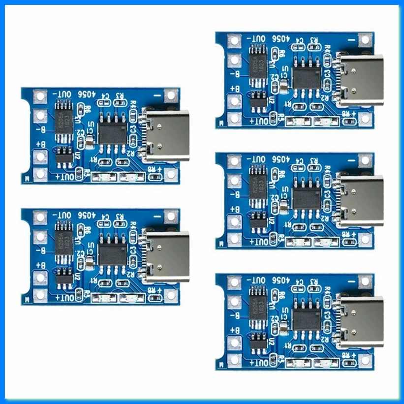 5pcs 5V 1A TYPE-C 18650 Lithium Battery Charging Board Charger Module with Charging Protection Dual Functions-A32R