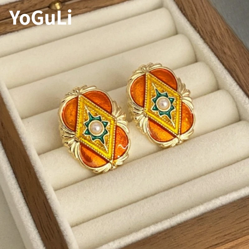 

Fashion Jewelry Vintage Temperament Square Earrings For Women Female Gifts Delicate Design Ear Accessories 2025 Trend New