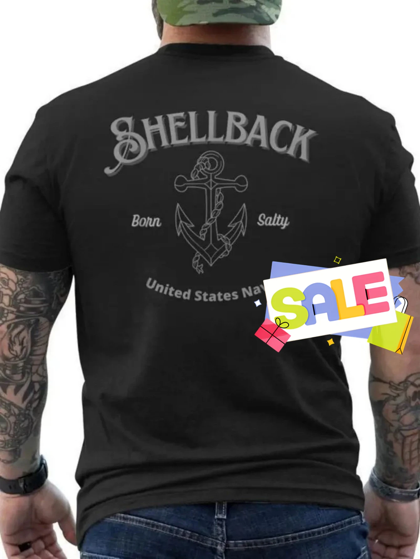 

US Naval Shellback Sailor Anchor Printed T-Shirt 100% Cotton O-Neck Short Sleeve Summer Casual Mens T-shirt Streetwear