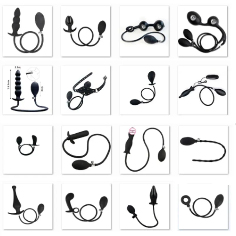 Anal Plug Inflatable Mouth Gag Huge Butt Plug Vagina Anus Expansion Prostate Massage Ass Dilator Anal Sex Toys For Men Women