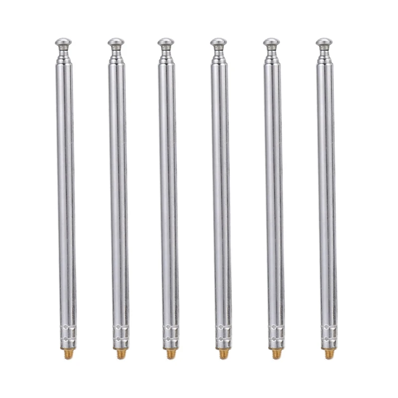 6X RC Model Car 5 Silver 5 Section 3 Mm External Threaded Expansion Antenna