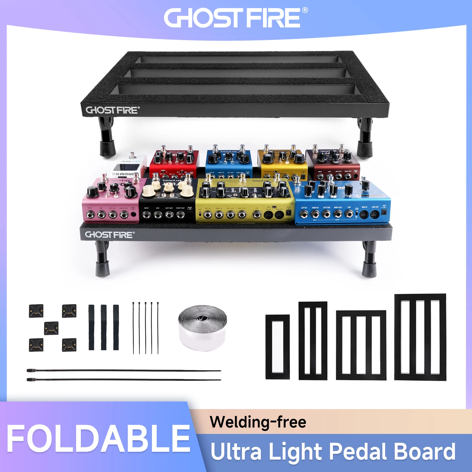 Ghost Fire Different Size Aluminum Alloy Super Light Portable Electric Guitar Pedal Board Effect Pedalboard