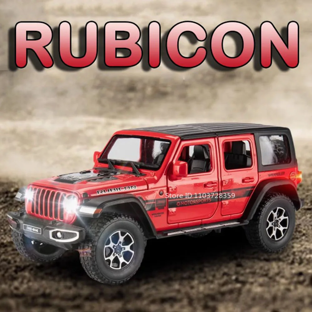 1:22 Wrangler Rubiconรุ่นของเล่นรถยนต์โลหะDiecast G63 Off-Roadยานพาหนะเสียงประตูเปิดดึงกลับคอลเลกชันของขวัญของเล่น