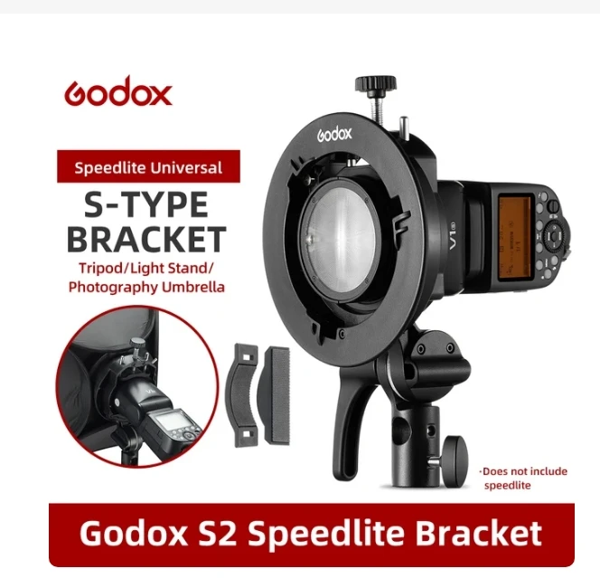 

Godox S2 Bowens Mount Flash S-type Holder Bracket for Godox V1 V860II AD200 AD400PRO Speedlite Flash Snoot Softbox