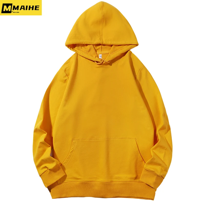 

2022 new men's hoodie solid color large size pullover hoodie street wear Harajuku y2k men's and women's casual loose sweatshirt